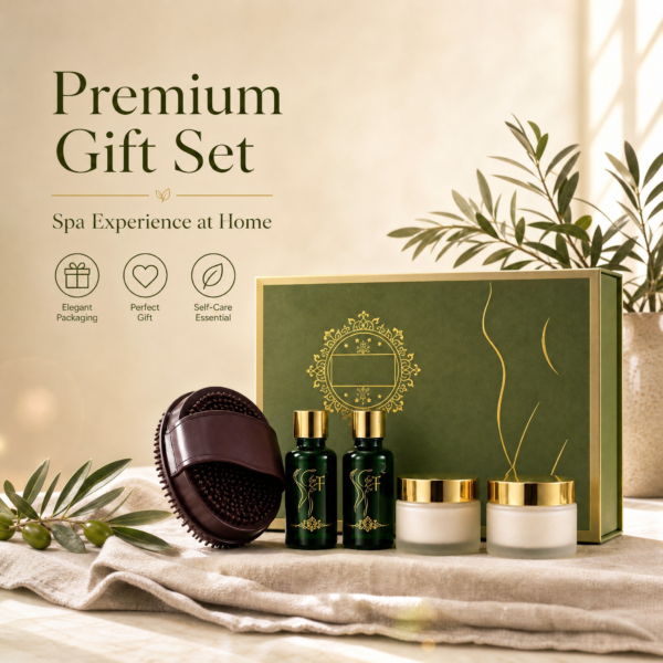 Body Care Set with Massage Brush – 5 Pieces