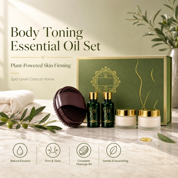 Body Care Set with Massage Brush – 5 Pieces
