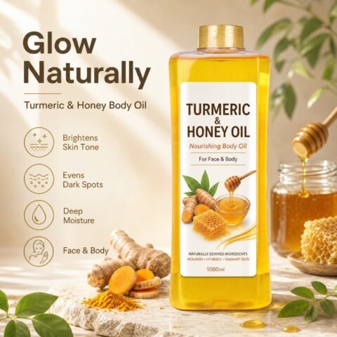 Turmeric & Honey Body Oil for Face and Body – 1000ml