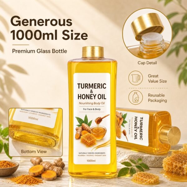 Turmeric & Honey Body Oil for Face and Body – 1000ml